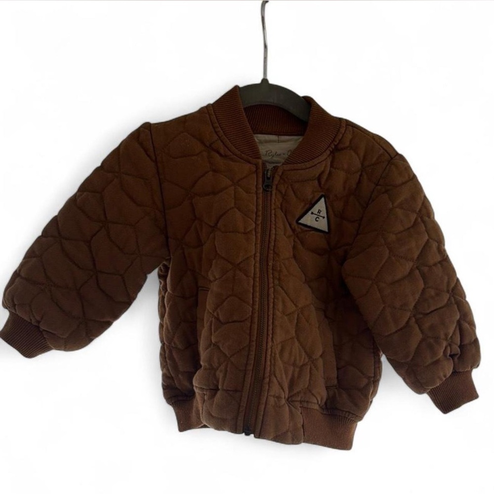 Rylee + Cru Brown Quilted Jacket. 12-18 months.